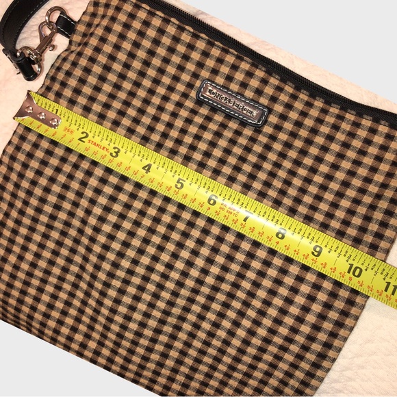 LONGABERGER Black Brown Checkered Crossbody Swing Away Purse - Picture 7 of 13